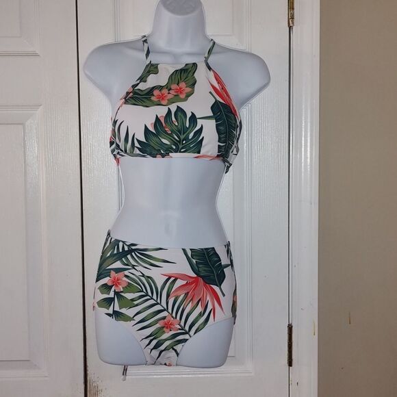 Shein high waist tropical binkini  Sz S - Picture 1 of 9